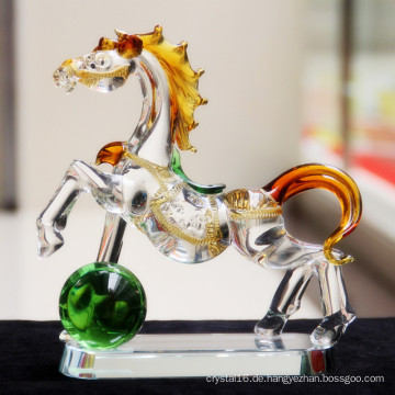 Schönes Glas Crystal Running Horse für Souvenir Geschenk